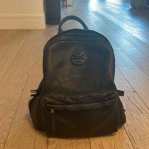 Tory Burch black leather backpack!